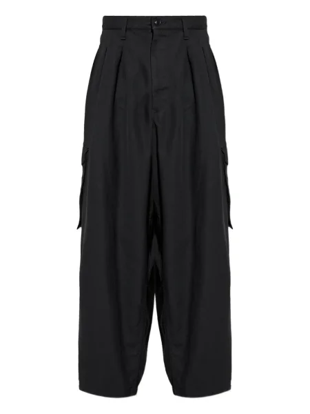 Pantaloni cargo Yohji Yamamoto plisate negru