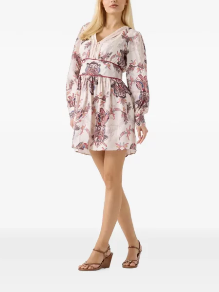 Rochie mini Guess cu imagine cu model paisley roz