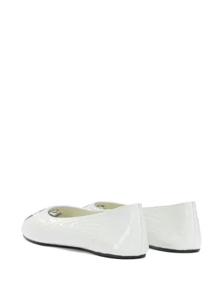 Balerini Tory Burch din piele cu autograf alb
