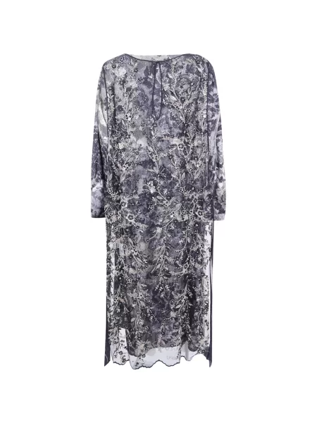 Gėlėta nėriniuota midi suknelė Antonio Marras pilka