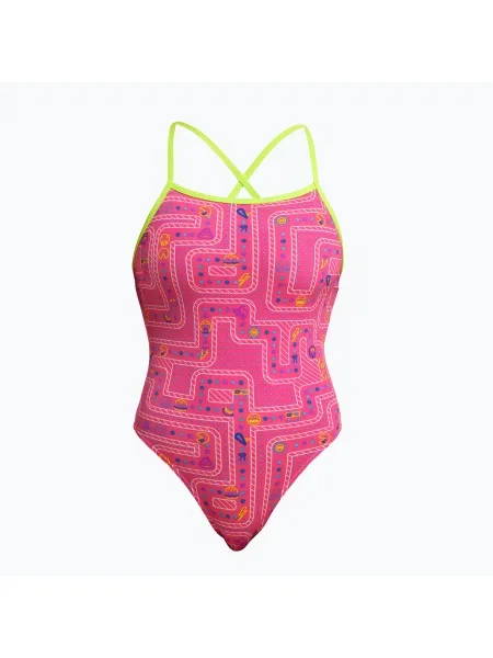 Детски бански костюм от една част Funkita Tie Me Tight One Piece packed pink розово