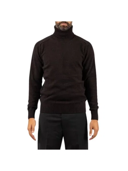Sweter z golfem Brooksfield wełniany brązowy