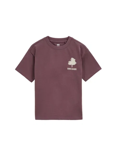WE Fashion Tricou kitt / mov mură alb