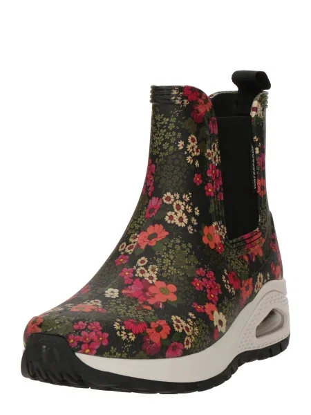 SKECHERS Ghete chelsea UNO RUGGED-DANCING N THE RAIN pielii / oliv / roșu deschis negru