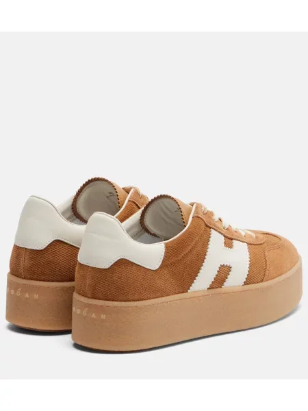 Sneakerși Hogan din piele de căprioară cu platformă maro