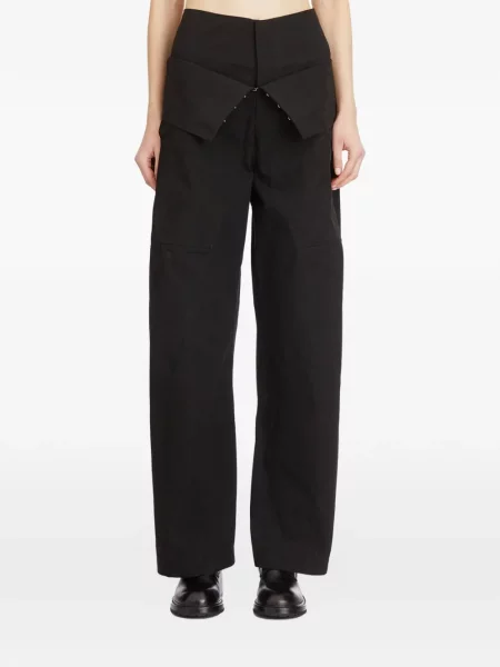 Proste spodnie Yehuafan czarne