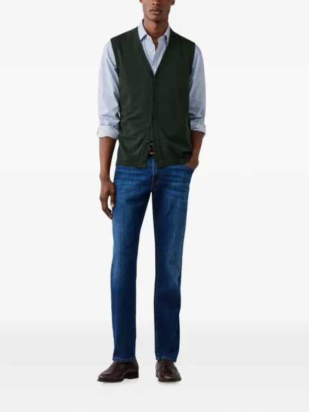 Cardigan Hackett London fără mâneci verde