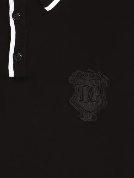 Polo majica Dolce & Gabbana s vezom crna