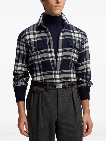 Καρό πουκάμισο Ralph Lauren Purple Label μπλε