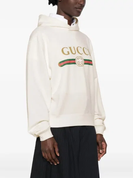 Hanorac cu glugă Gucci cu imagine alb