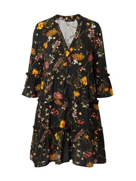VERO MODA Šaty EASY JOY khaki / oranžová / černá bílá