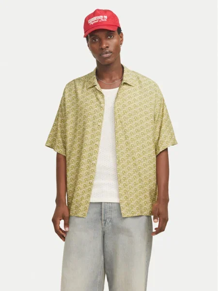 Jack&Jones Риза Marshall Wide Fit жълт