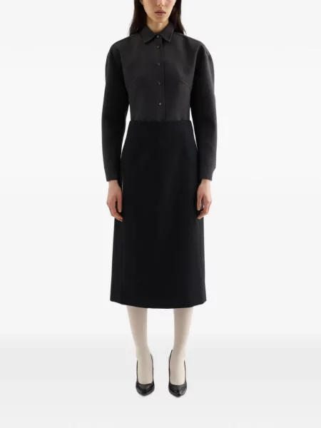 Fustă Jil Sander de mătase negru