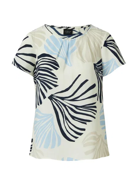 S.Oliver Bluza kremna / modra / siva črna