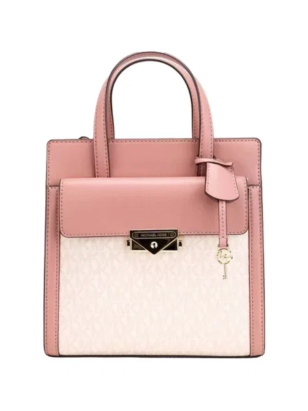 Geantă shopper Michael Kors cu autograf roz
