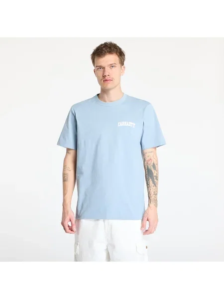 Carhartt WIP S/S University Script T-Shirt Dusty Ice Mężczyźni Koszulki Carhartt WIP Size: S niebieski