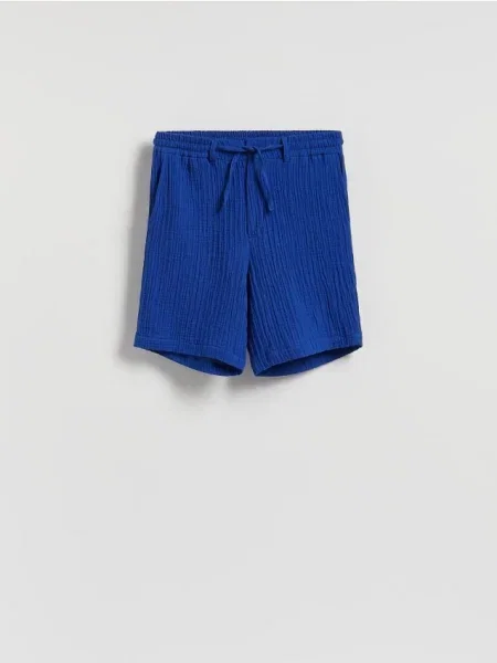 Reserved Pantaloni scurți din muselină albastru-cobalt albastru