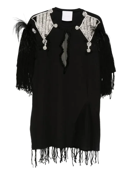 Rochie mini Loulou cu pene de costum negru
