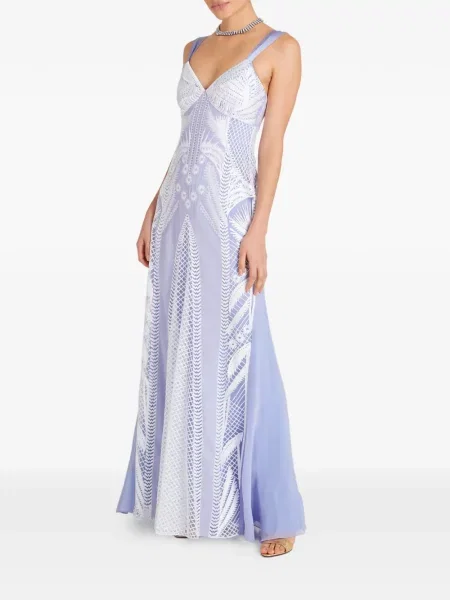 Maxi rochie maxi Temperley London cu broderie de costum violet