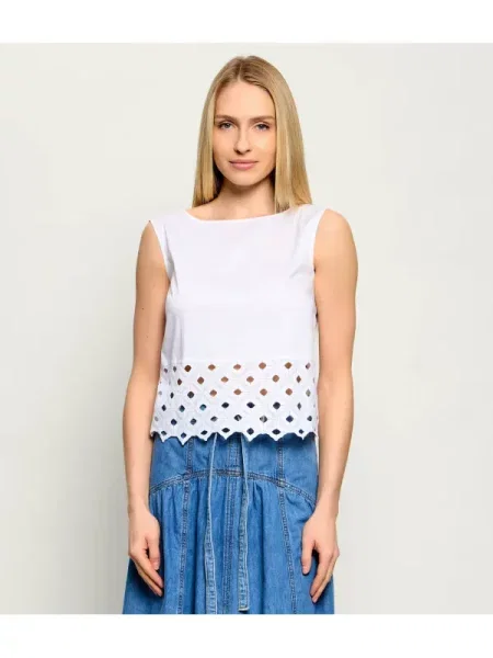 Max Mara Beachwear Top Maggio alb