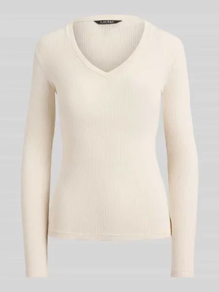Bluzka z długim rękawem o kroju slim fit z mieszanki bawełny i modalu Lauren Ralph Lauren