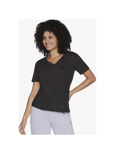Koszulka Skechers GODRI Serene V-Neck z krótkim rękawem XS czarna