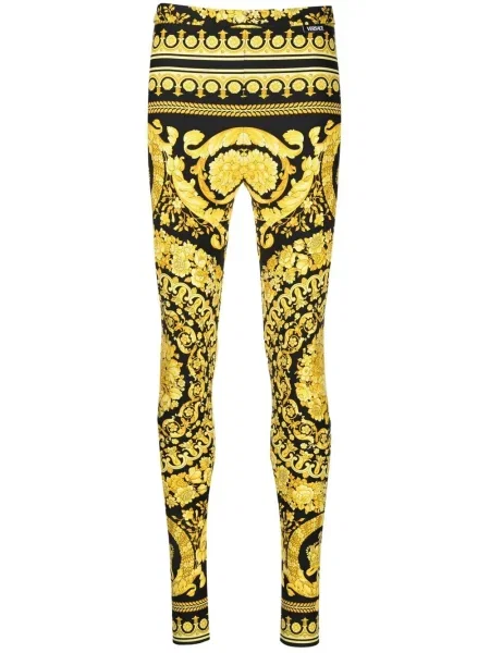 Leggings Versace cu imagine galben