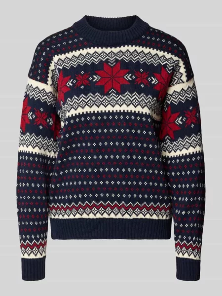 Sweter z czystej wełny merynosów krój regular fit Dale Of Norway granatowy