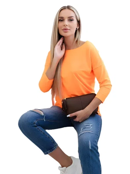 Kesi halenka s lodičkovým výstřihem neonová oranžová