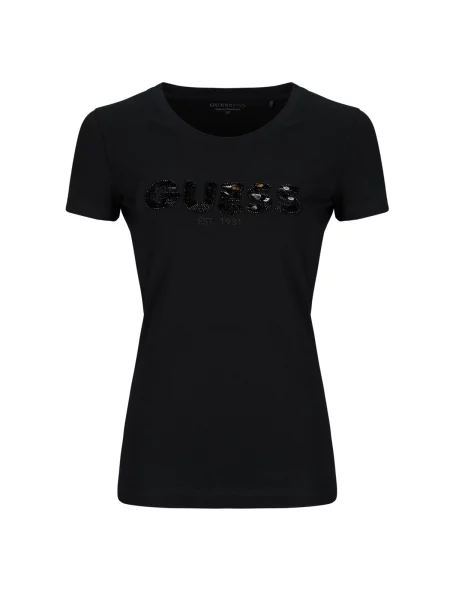 Tricou Guess cu autograf negru