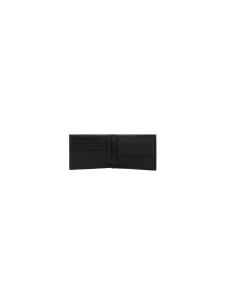 Portfel Emporio Armani skórzany z logo czarny