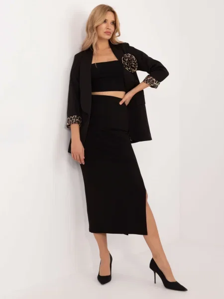 Fustă midi Fashionhunters negru