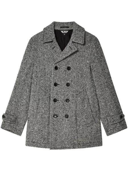 Palton Black Comme Des Garçons cu model herringbone negru