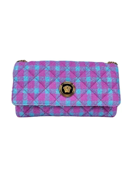 Torebka crossbody Versace w kratę tweedowa