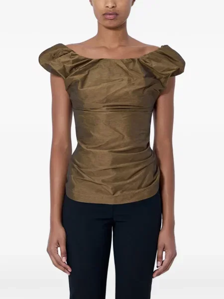 Top Vivienne Westwood cu volane maro