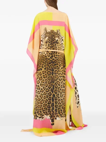 Maxi rochie maxi Roberto Cavalli cu imagine de costum galben
