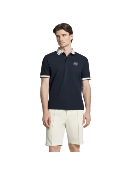 Koszulka polo o kroju regular fit z nadrukiem z logo Ea7 Emporio Armani niebieska