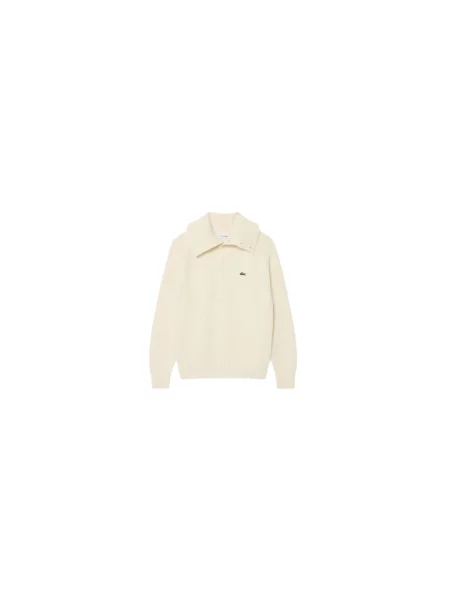 Lacoste Sweter weiss beżowy