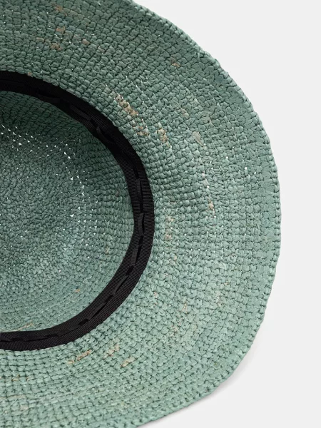 LE SH KA капелюх плетений Blue Bucket Hat синій