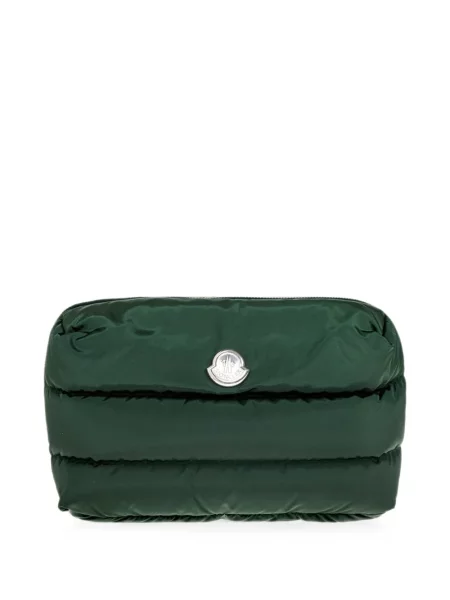 Matlasat pungă cosmetică Moncler cu autograf verde