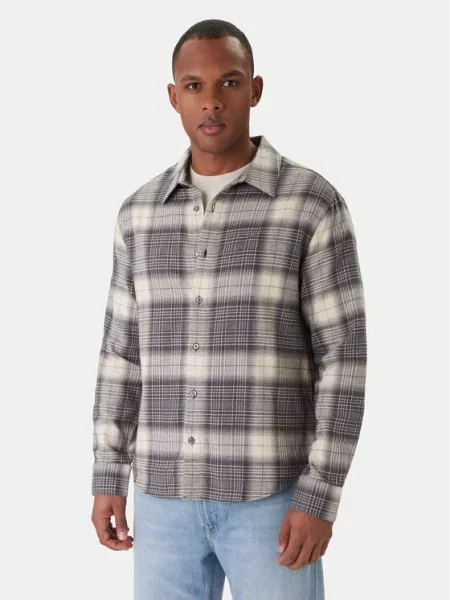 Calvin Klein Jeans koszula flanelowa Mężczyźni Comfort Fit beżowy|szary w kratkę S beżowa