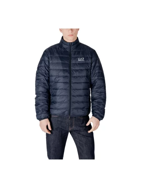 Kompaktowa kurtka puchowa Ea7 Emporio Armani niebieska