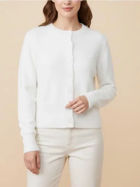 Кардиган на ґудзиках із домішкою вовни білий