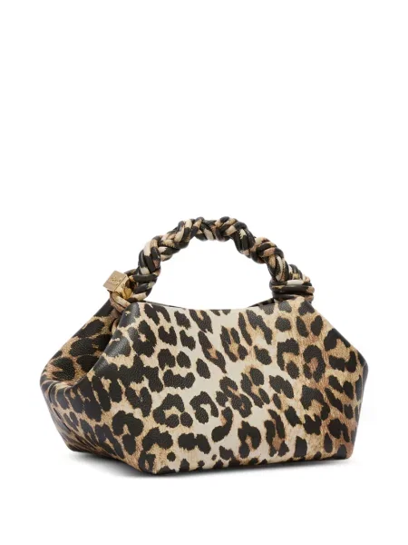 Geanta crossbody Ganni cu imagine cu model leopard maro