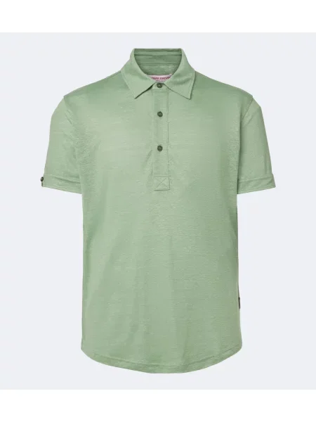 Lniana koszulka polo Orlebar Brown zielona
