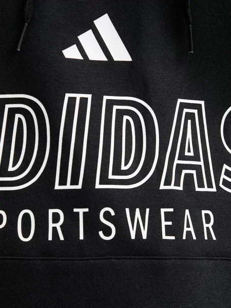 Свитер Adidas с капюшоном с принтом черный