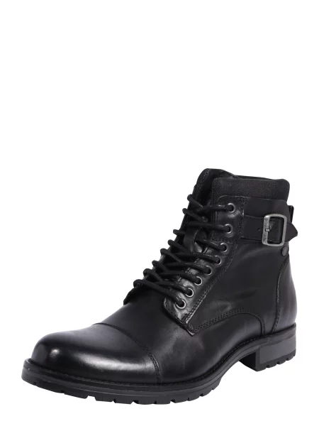 JACK & JONES Bocanci cu șireturi Albany' negru