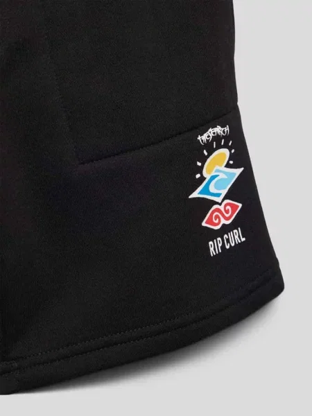 Bermudy z nadrukiem z logo Rip Curl czarne