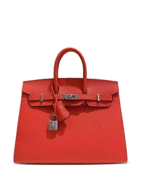 Kožená kožená taška Hermès Pre-owned červená