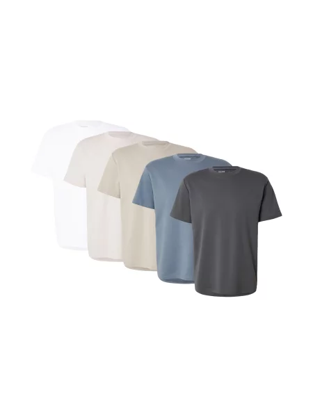 HOLLISTER Tricou bej deschis / safir / maro cappuccino / negru alb